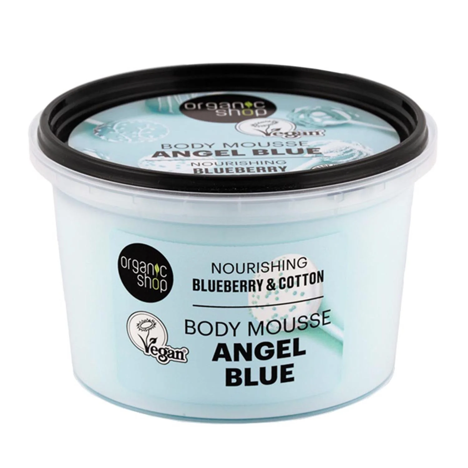 Natura Siberica Mousse corpo nutriente al mirtillo e cotone Angel Blue 250ml