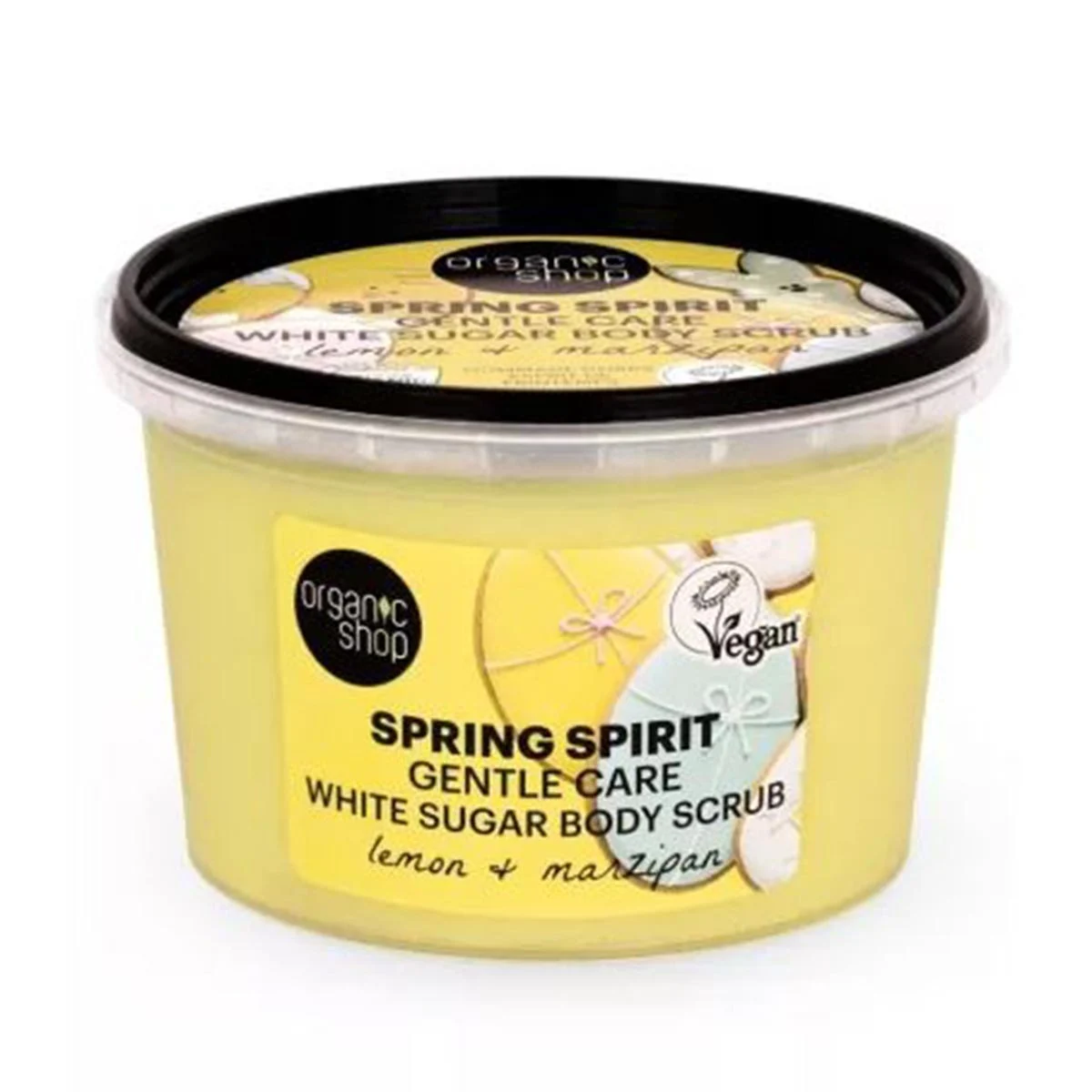 Organic Shop Sprint Spirit Scrub Corpo Zucchero Bianco Limone e Mazipan 500ml