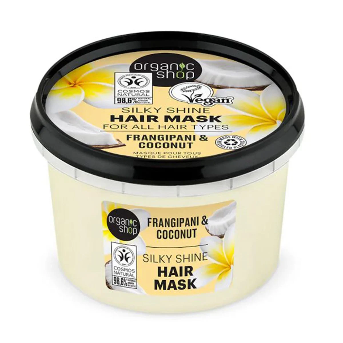 Organic Shop Maschera per capelli al cocco e frangipani lucentezza setosa 250 ml