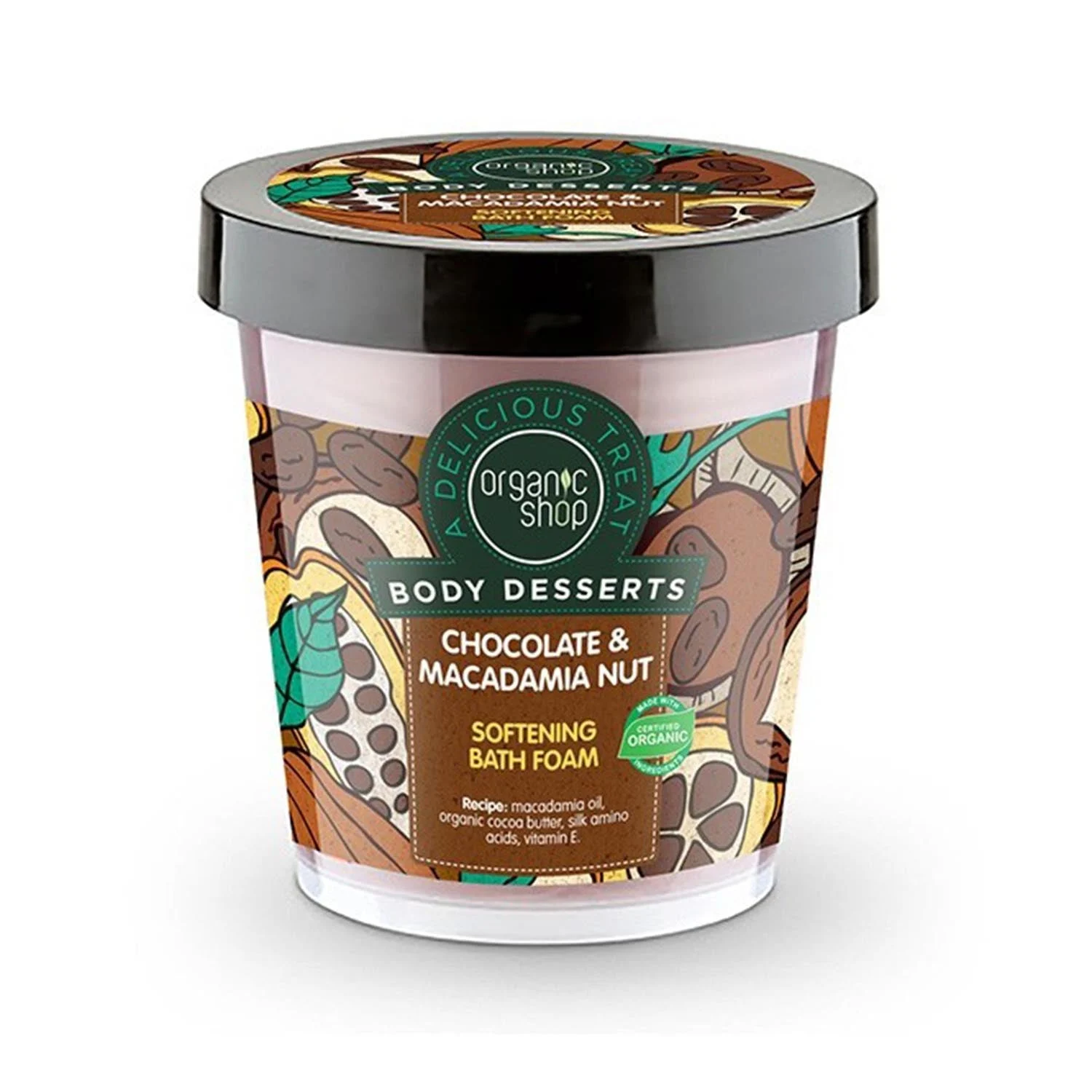 Organic Shop Body Deserts Mousse Bagno Cioccolato Macadamia 450ml