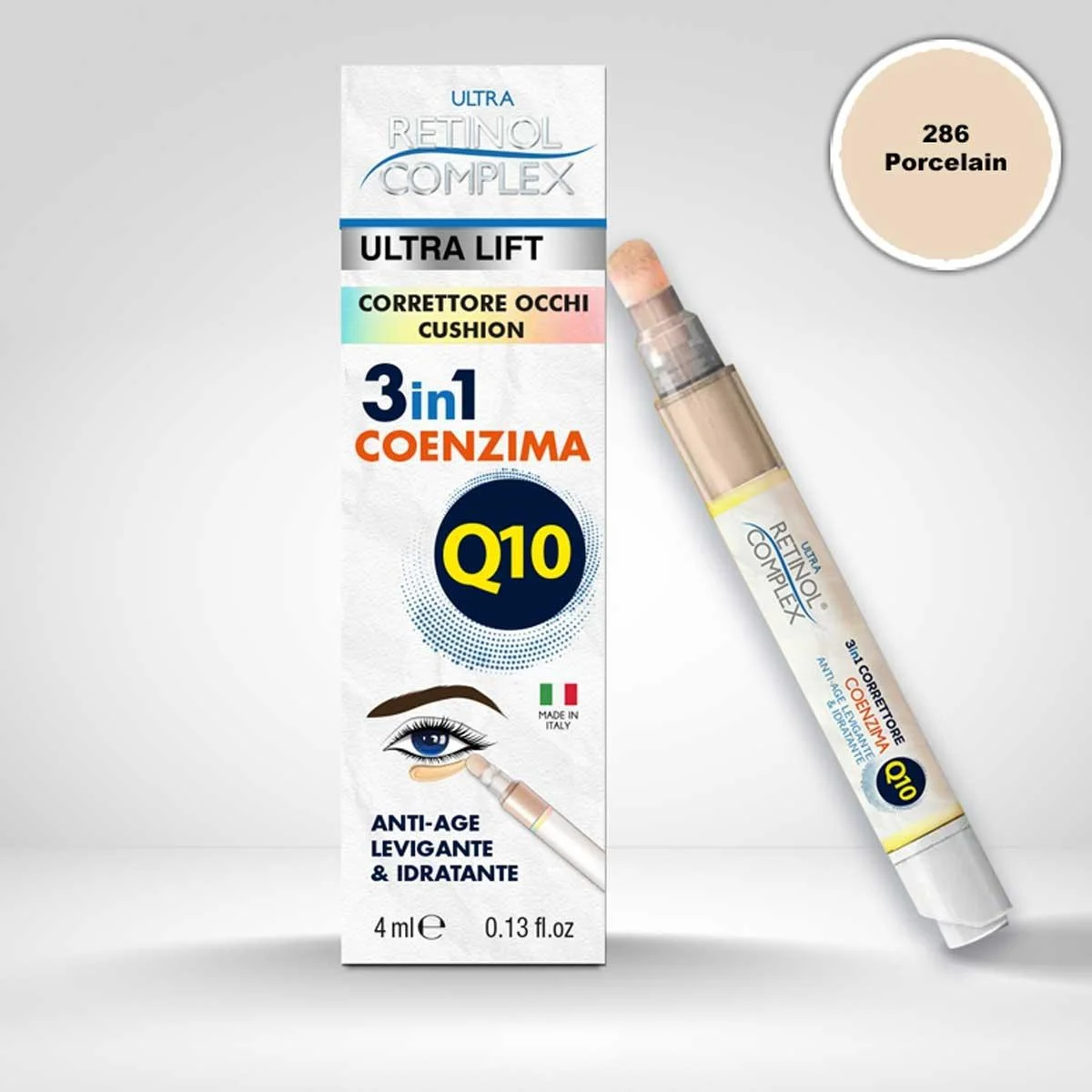 Retinol complex correttore occhi 286 porcellana cuscino 3 in 1 coenzima q10 4ml