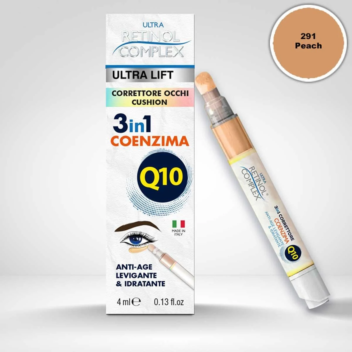 Retinol complex correttore occhi 291 peach 3 in 1 coenzima q10 4ml