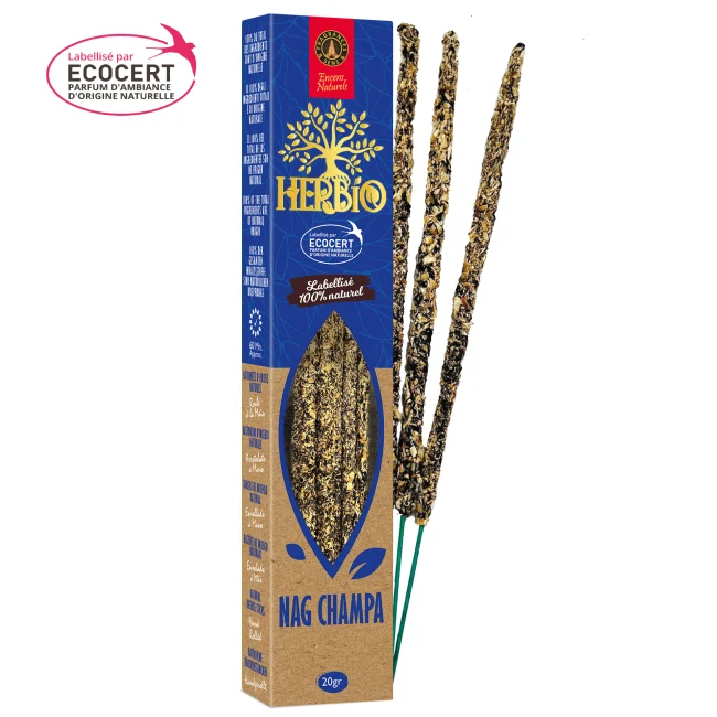 Nag Champa - Bastoncini di incenso Herbio - Ecologici - 20g
