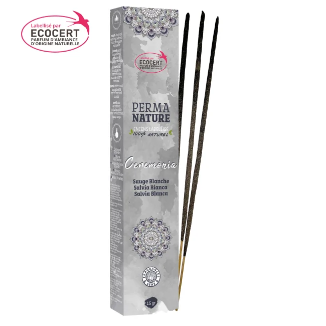 Salvia Bianca - Bastoncini di incenso - Perma Nature - Certificati Ecocert - 15g