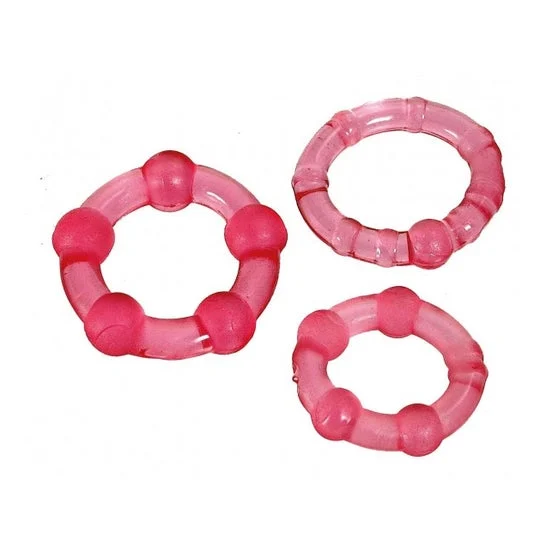 Seven Creations Set Tre anelli di pene rosa 3pcs