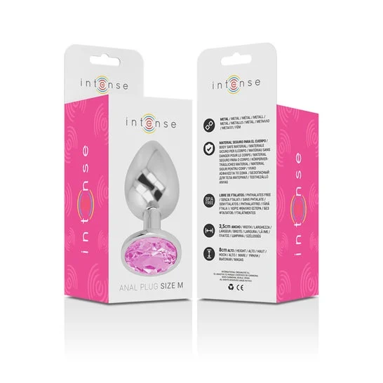 Intense Plug Anal Metal con Cristal Rosa Talla M 1ud