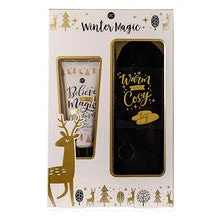 Accentra Set Winter Magic Set regalo per la cura dei piedi con pantofole