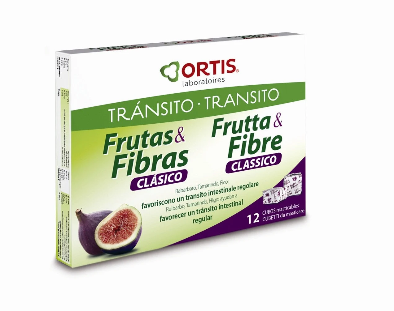 Ortis Fruits e Fibre Classic 12 cubetti masticabili