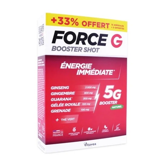 Vitavea Force G Boost Shot Energía Inmediata Natural 20 Ampollas