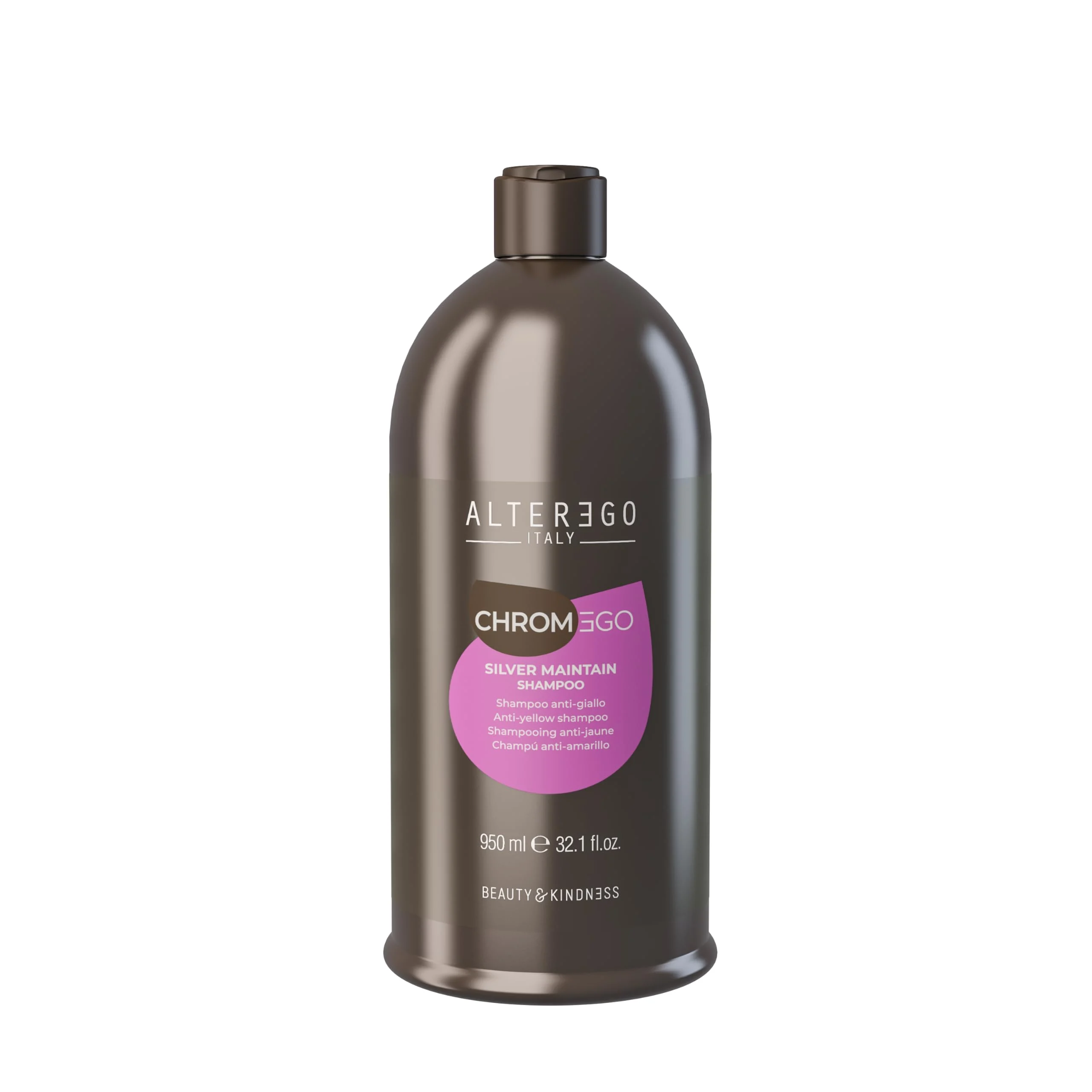 Alter Ego ChromEgo Silver Mantain Shampoo capelli rinfrescante colore Biondo, 900 ml