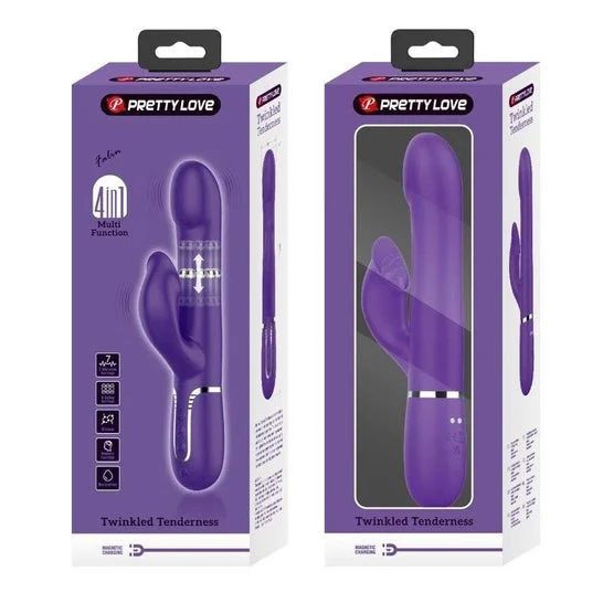 Pretty Love Zalin Vibrador Rabbit Perlas 4 en 1 Morado 1ud