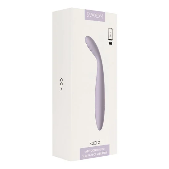 Svakom Cici 2 App Controlled Slim G-Spot Vibrator Lavender 1ud