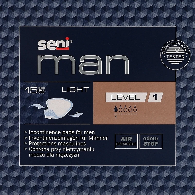 Assorbenti da uomo per incontinenza Man Light Livello 1, 15 pz.