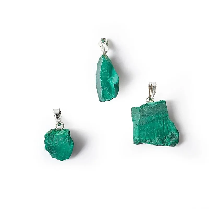 Ciondolo in Malachite Grezza Naturale - 2,5cm