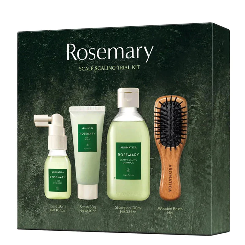 Kit di prova per la pulizia del cuoio capelluto al rosmarino (scatola danneggiata)