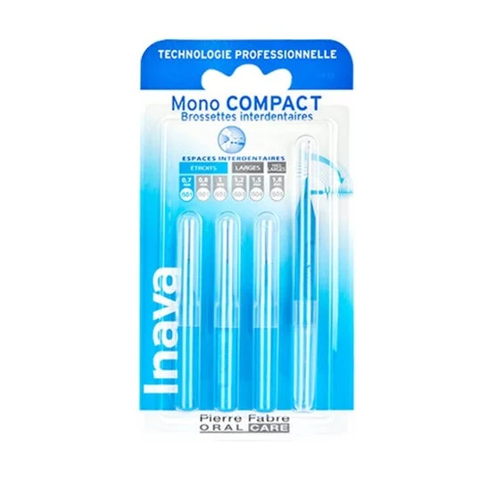 Inava Spazzolini Interdentali Mono Compatti Blu 0.7mm 4 Unità