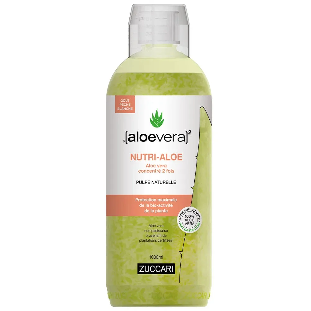 Zuccari [aloevera]2 NUTRI-ALOE gusto pesca Puro Succo di Aloe Vera 1L