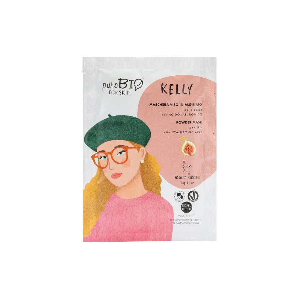 Purobio cosmetics forSKIN Kelly Maschera Viso in Alginato per Pelle Secca - Anniversary2019, 08 fico (13 g)