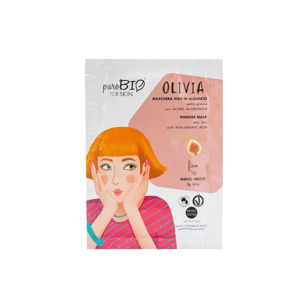 Purobio cosmetics forSKIN Olivia Maschera Viso in Alginato per Pelle Grassa - Anniversary2019, 11 fico (13 g)