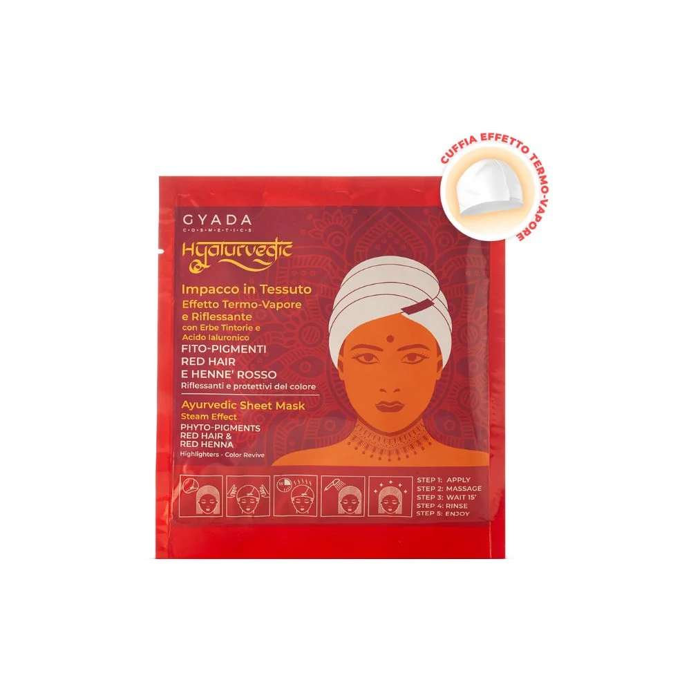 Gyada cosmetics Hyalurvedic Impacco Ayurvedico In Tessuto Riflessante Capelli rossi 60 ml