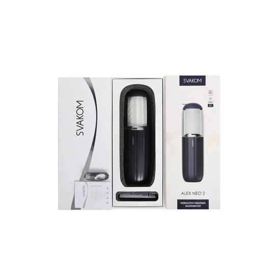 Svakom Alex Neo 2 Interactive Thrusting Masturbator Dark Blue 1ud