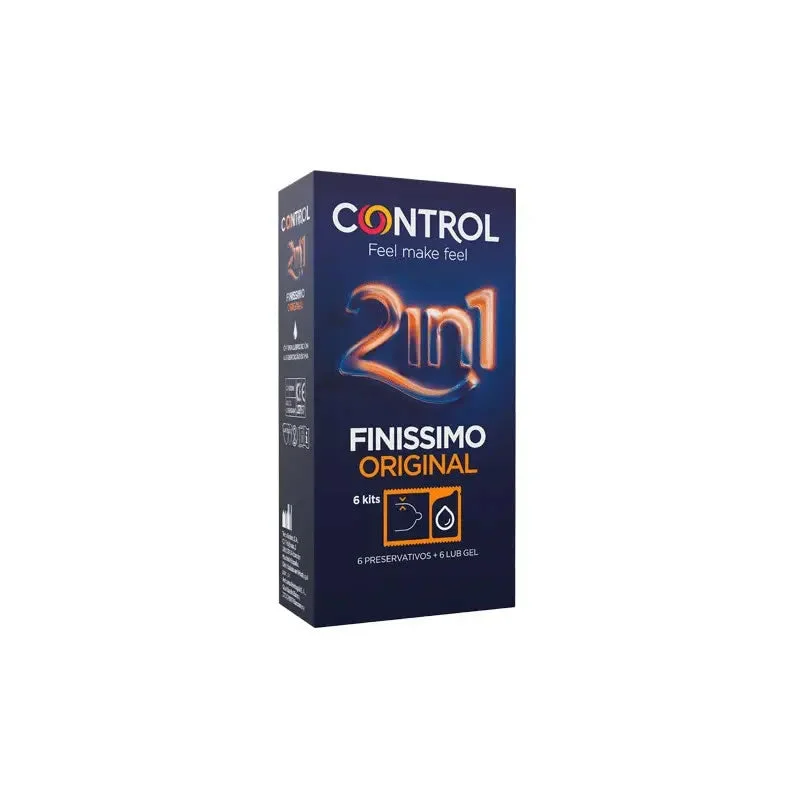 Finissimo Control 2 In 1 Condom/Lubrificante 6 Unità