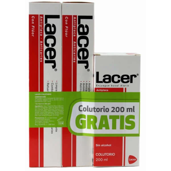 Lacer Duplo Antiplacca-Anticarie dentifricio 125ml + collutorio 200ml