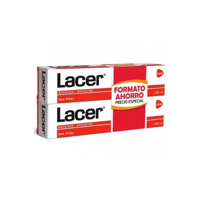 Lacer dentifricio Antiplacca Anticarie 2x125ml