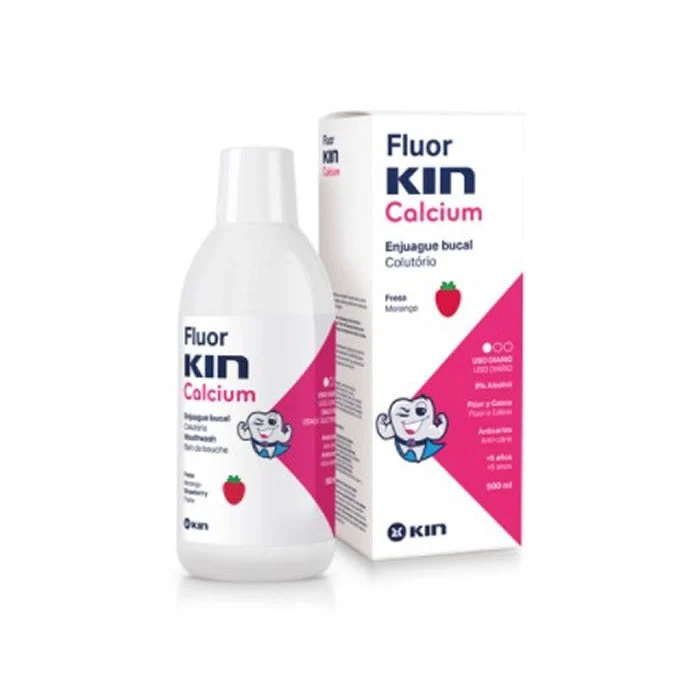 Kin Fluorkin Calcio Collutorio Gusto Fragola 500 ml