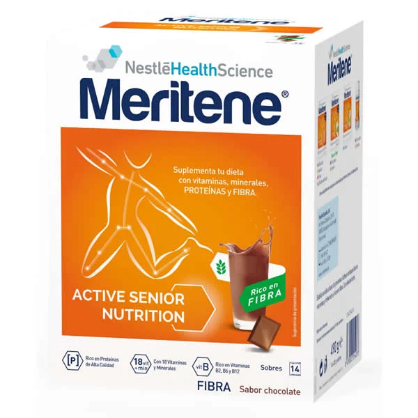 Meritene Active Senior Nutrition Frullato ricco di fibre al gusto di cioccolato 14 buste