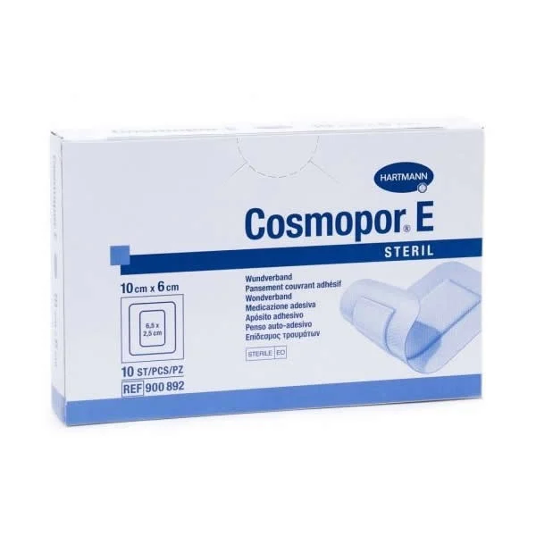 Medicazione adesiva assorbente per sterili Hartmann Cosmopor E 10X6cm 10 unità