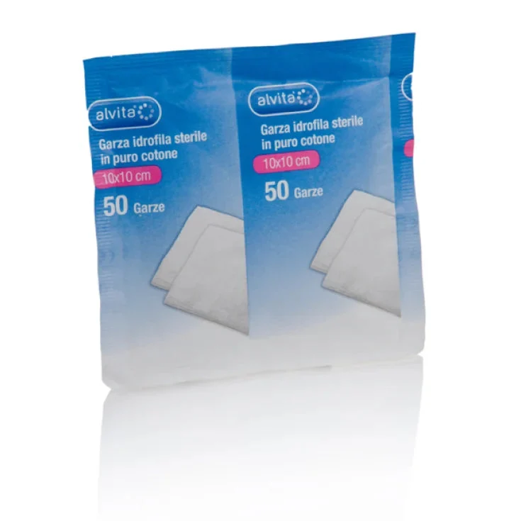 Alliance Alvita Garza Idrofila Sterile Dimensioni 10cmx10cm 50 Pezzi