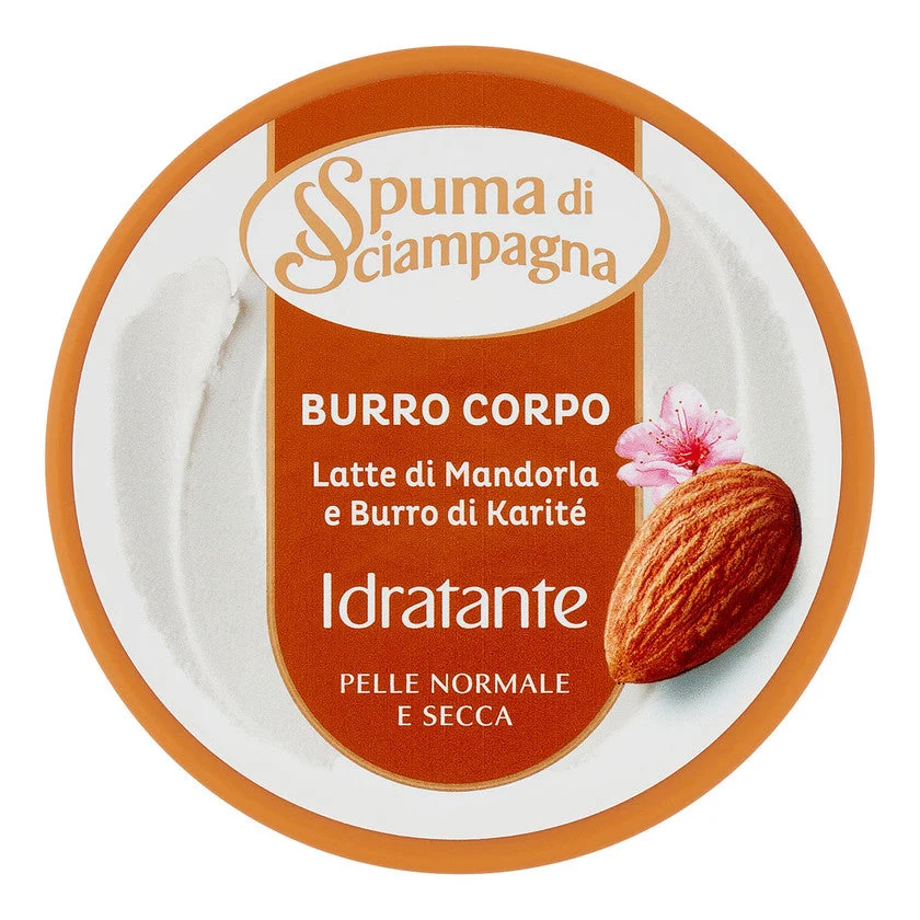 Spuma di sciampagna Burro Corpo Latte Di Mandorla E Burro Di Karité Idratante 200 ml