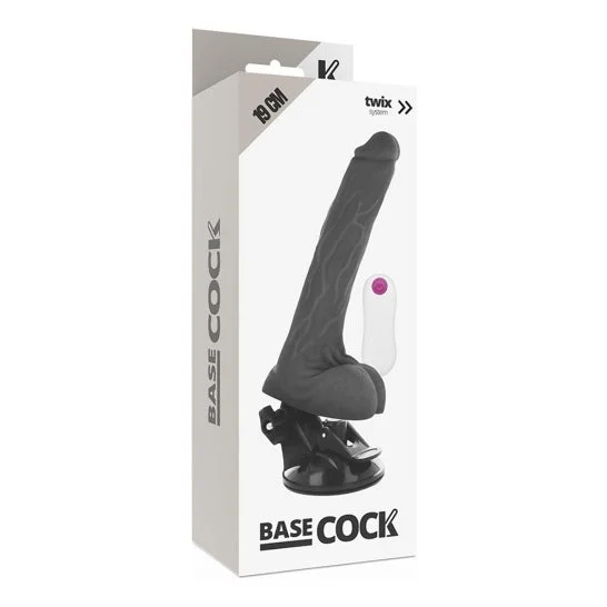 Vibratore realistico Basecock telecomando nero 19cm 1pc