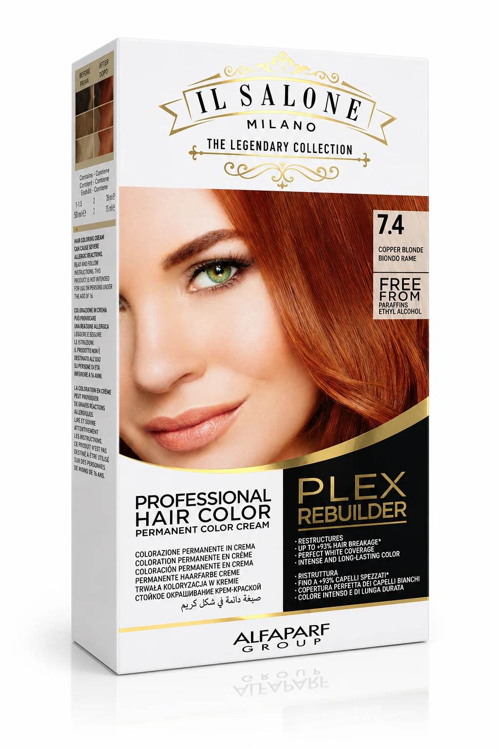 Alfaparf Milano Il Salone Milano Plex Rebuilder tinta permanente per capelli colore 7.4 - rame biondo