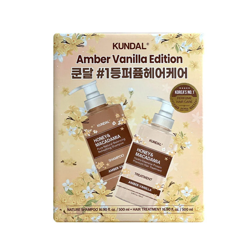 Set shampoo e trattamento Amber Vanilla Edition - Miele e Macadamia 500 ml