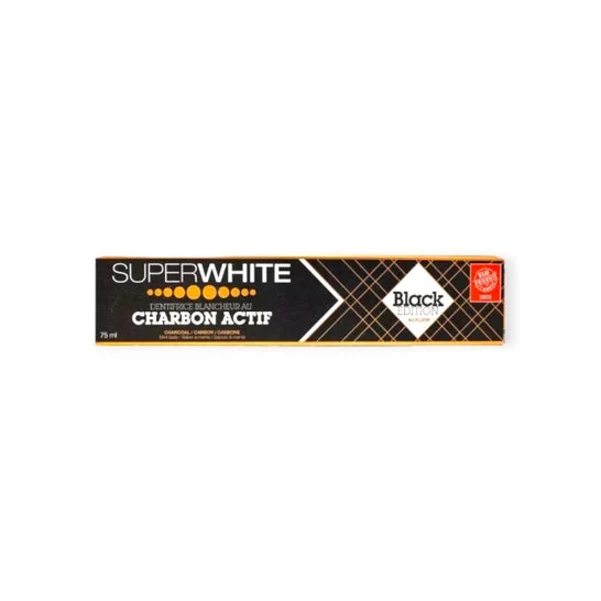 Super White ● Dentifricio Bianco con Carbonio Attivato Edizione Nera 75ml