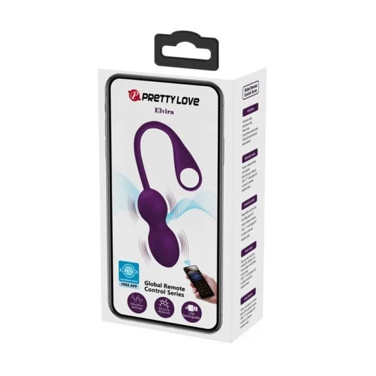 Pretty Love Elvira Kegel Balls App Control Remoto Morado 1ud