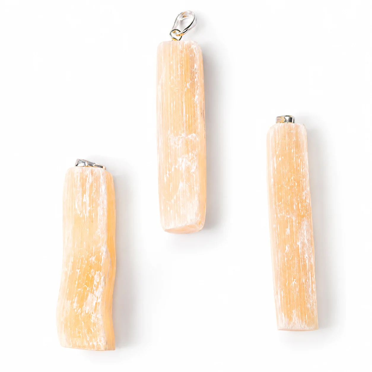 Ciondolo in Selenite arancione Grezza Naturale - 5,5 cm