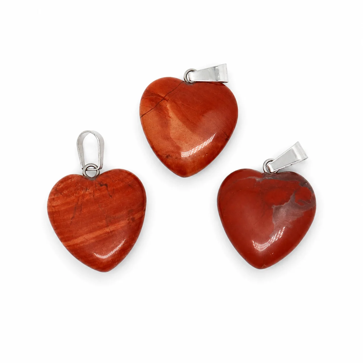 Ciondolo Cuore in Diaspro Rosso Naturale 2 cm