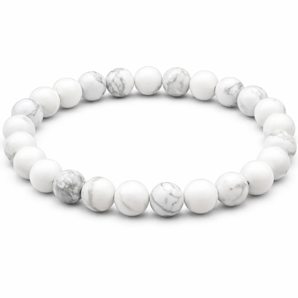 Bracciale in Howlite bianca - 8mm