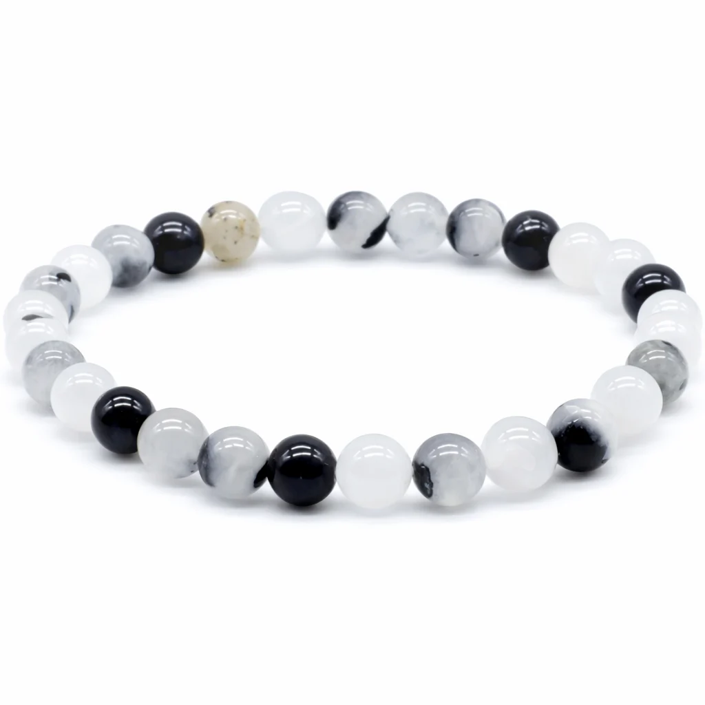 Bracciale in Quarzo Tormalinato - 6mm