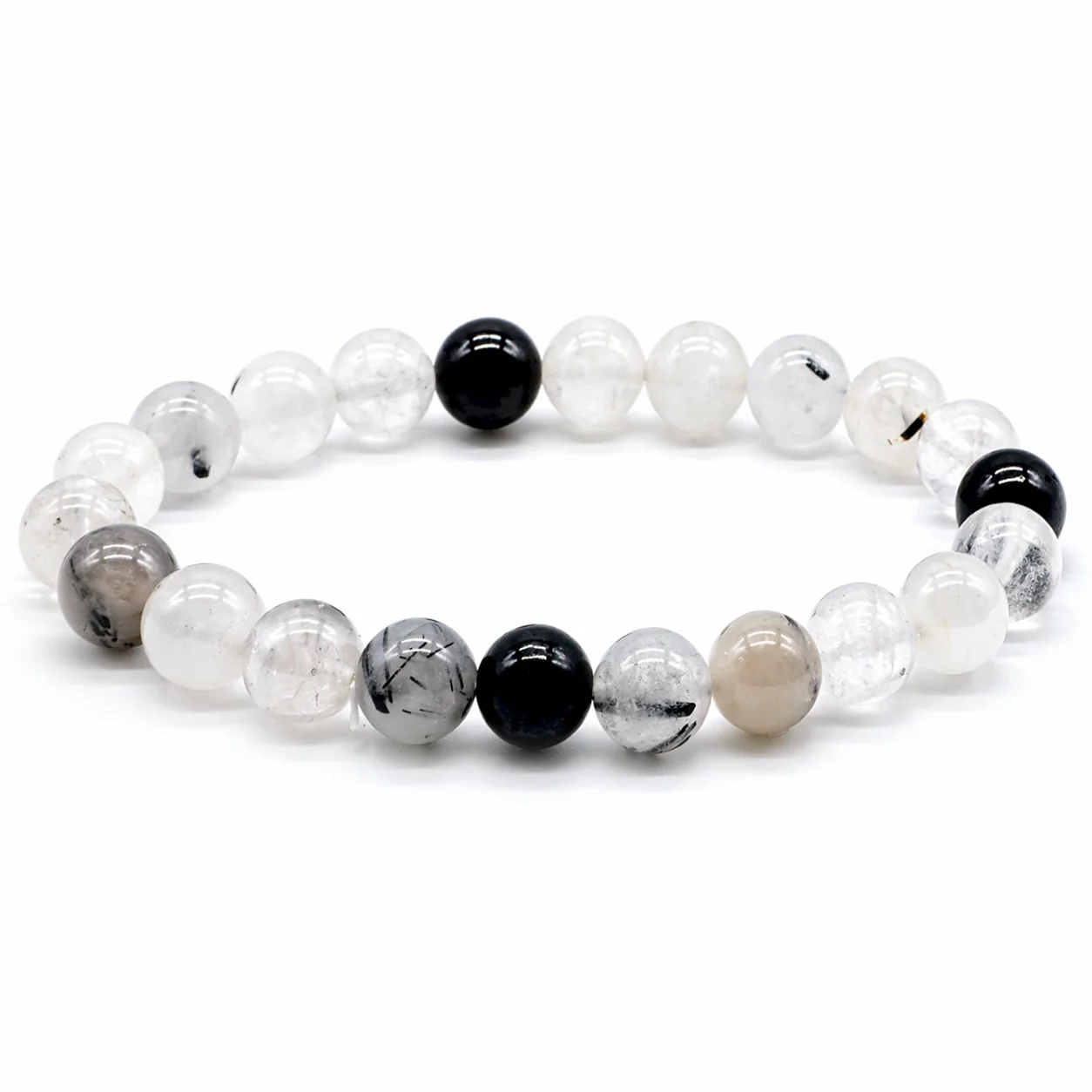 Bracciale in Quarzo Tormalinato - 8mm