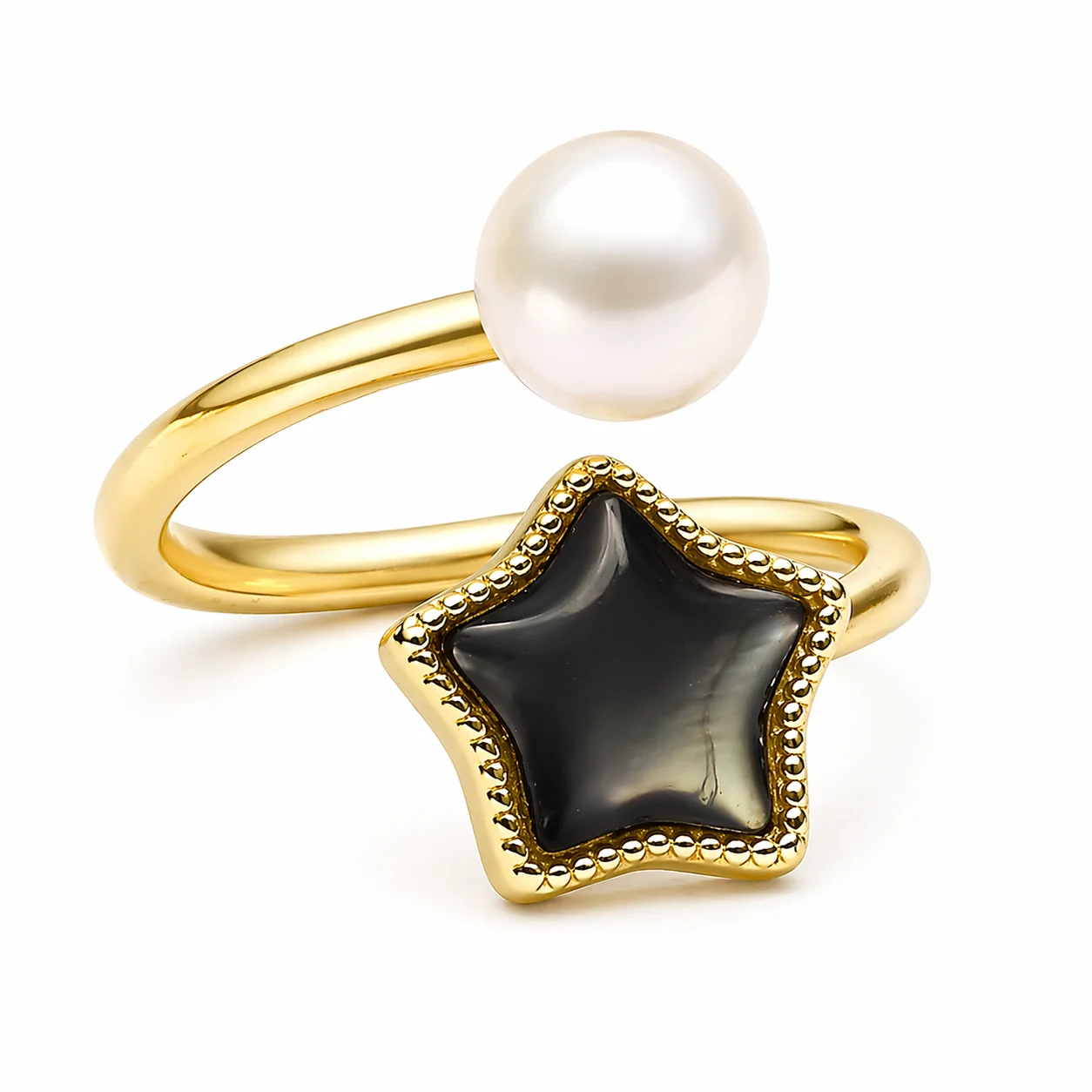 Anello Regolabile - Perla e Stella in abalone
