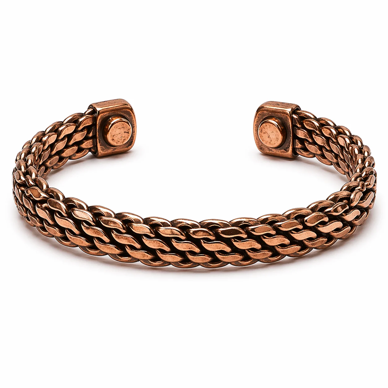Bracciale Magnetico in Rame Intrecciato – Regolabile con Magneti