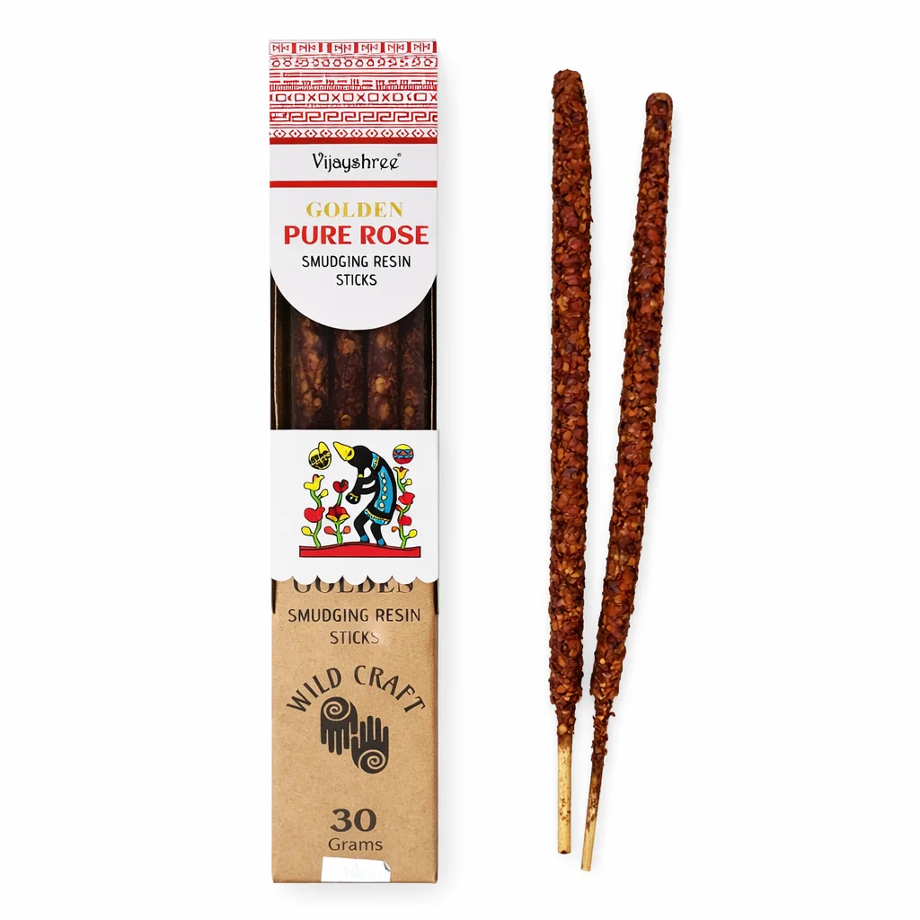 Rosa - Bastoncini di Incenso Smudge - Vijayshree Golden - 30g