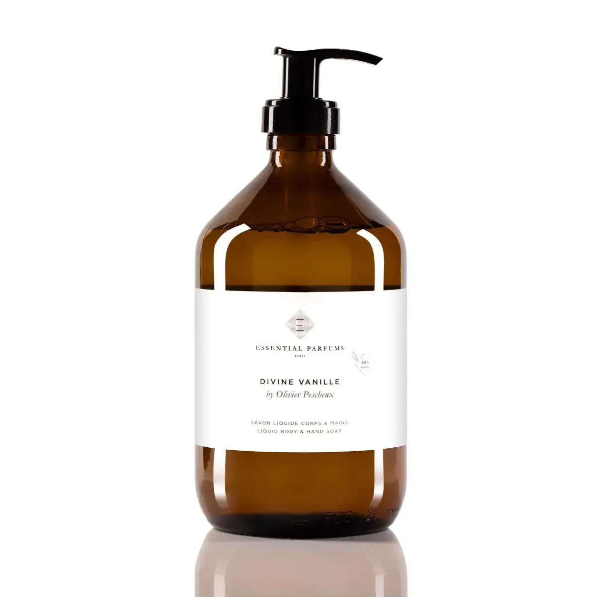 Essential Parfums Sapone Liquido Corpo E Mani Divine Vanille By Olivier Pescheux - 500 Ml Vetro