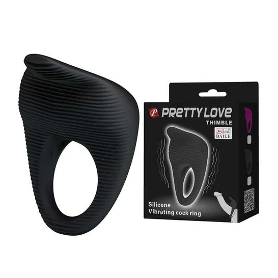 Pretty Love Vibrating Ring Thimble nero 1pc