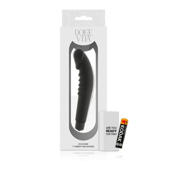Dolce Vita Realistic Pleasure Vibrator Silicone Black