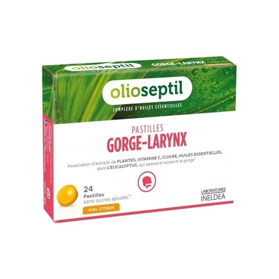 Olioseptil Pastilles Gorge Larynx Miel Citron X 24